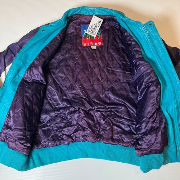 Vintage Fans Choice Charlotte Hornets Leather Jacket XL - Picture 4 of 11
